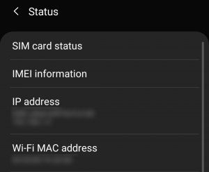 what is mac address for samsung tablet